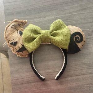 Green Bow Burlap Ears Headband